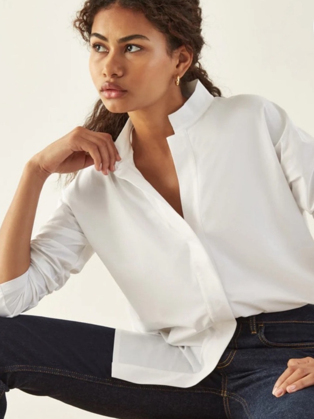 ADAY Something Borrowed Button Down Shirt in White